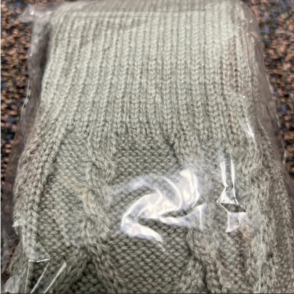 Over the knee gray cable knit socks stockings